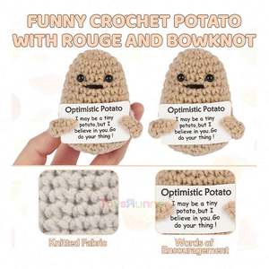 62 Designs Pocket Hug Mini Crochet Positive Potatoes Toys Affirmation Card for Pickle Plant Crochet Dolls - Product Image 5