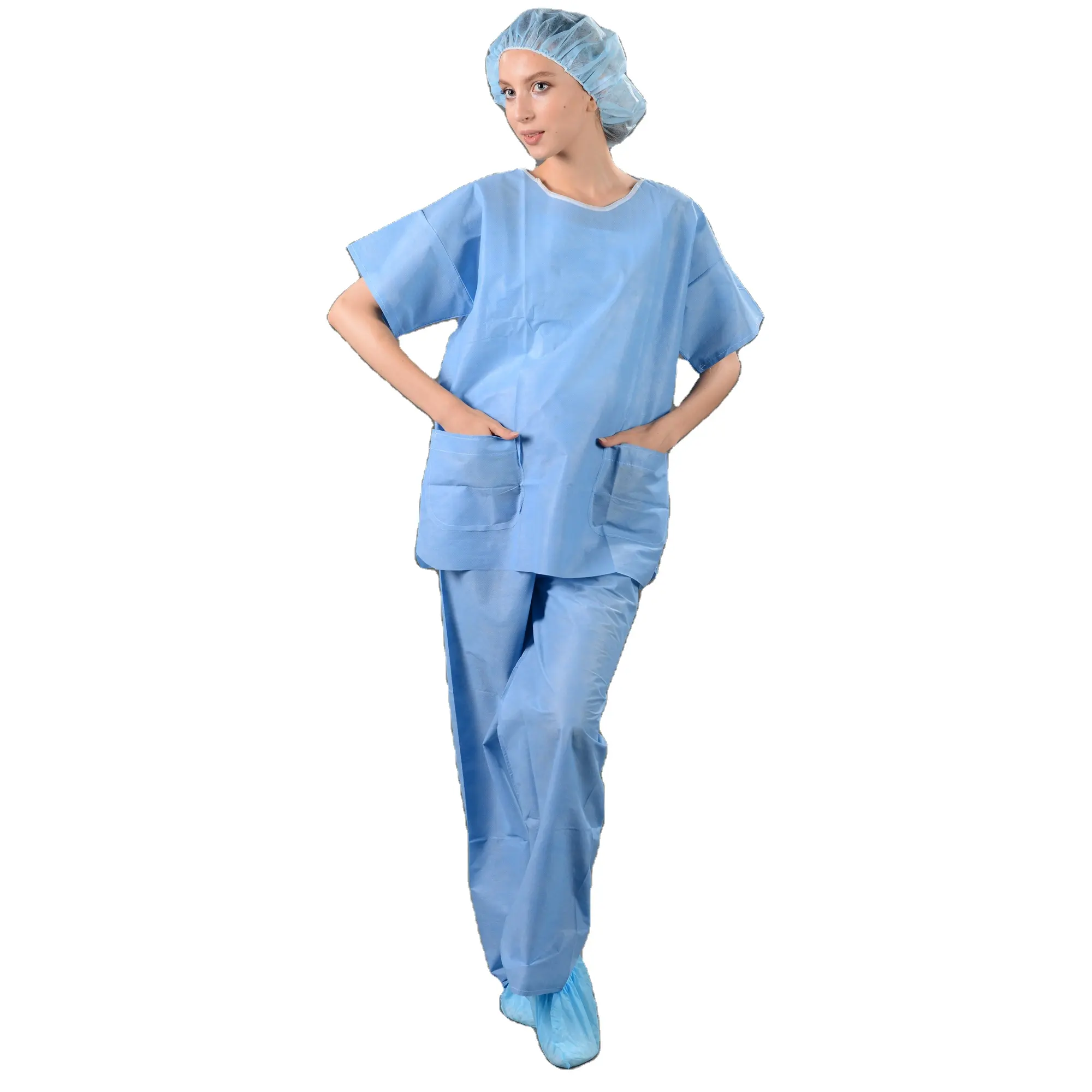 other medical consumables 40gsm scrub suit with two pockets
