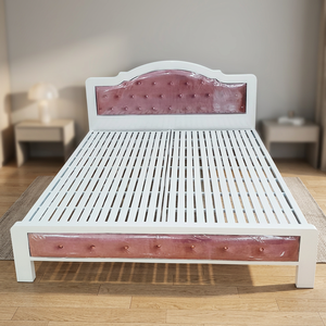 Modern Iron Box Spring <b>Bed</b> <b>Frame</b> Durable Antique Design White 1m4x2m for Home Bedroom Apartment Villa Versatile Sofa <b>Bed</b> Option - Product Image 2