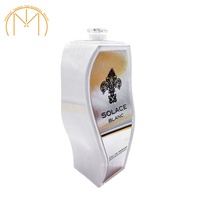 Grosir kustom pelat tembaga aluminium jenis pola tertentu botol parfum tubuh stiker Label minuman botol anggur ikon
