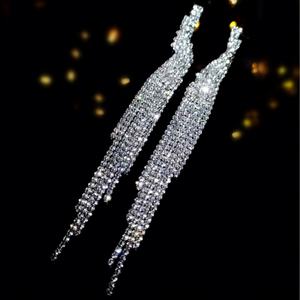 Women's Trendy Super Shiny Long Tassel Drop Earrings Exaggerated Butterfly Shape Versatile Copper Stud <b>Fashionable</b> <b>Hoop</b> <b>Earings</b> - Product Image 5