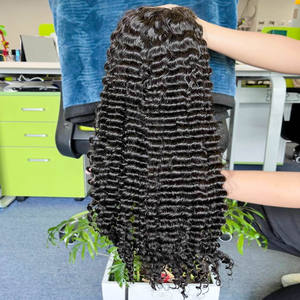 Peluca de Encaje Frontal con Ondas Profundas, Peluca Frontal HD al por Mayor, Cabello Brasileño de 16-30 Pulgadas, Encaje Suizo Transparente Largo, Tamaño Grande de 10-40 Pulgadas >=40% - Product Image 1