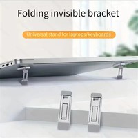 Support d'ordinateur portable pliable en alliage, 2 pièces, mini-support portable pour clavier d'ordinateur avec 3 angles réglables, support invisible pour ordinateur portable