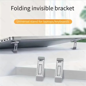 2PCS Mini Foldable Alloy Laptop Stand Portable Computer <strong>Keyboard</strong> <strong>Riser</strong> with 3 Adjustable Angles Invisible Notebook Stand - Product Image 2