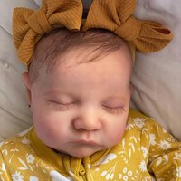 Poupée Reborn en Silicone de 49 cm, Bébé Endormi Réaliste, Cadeau d'Anniversaire Mignon, Jouet pour Enfants, Poupées Reborn en Silicone pour Fille