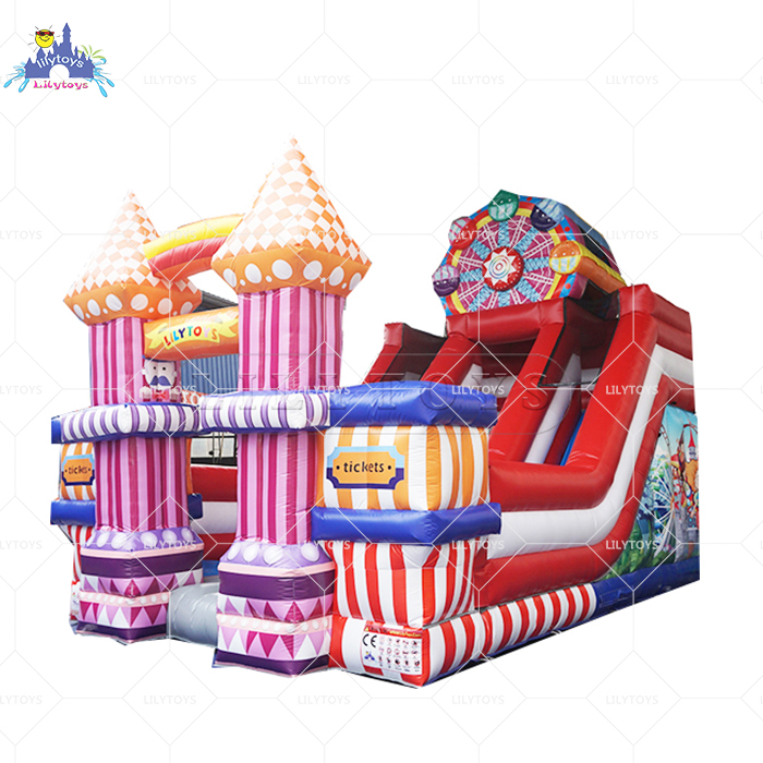 Commercial slide ferris wheel big event party size inflatable jumper with slide dry used commercial slide for sale
