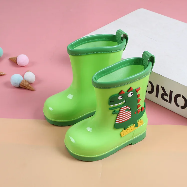 New Cartoon Cute Kids Rain Boots Fashion Dinosaur Children Baby Mid-calf Rain Boots