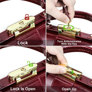 <span class=keywords><strong>Sac</strong></span> Docteur Vintage en Cuir Pleine Fleur Véritable pour <span class=keywords><strong>Femme</strong></span>, Bandoulière Antivol pour le Travail et les Loisirs Quotidien - Product Image 6