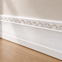 Plinthe décorative de luxe Banruo en PS, motif grain de bois blanc, pour chambre, salon, hôtel, intérieur, légère