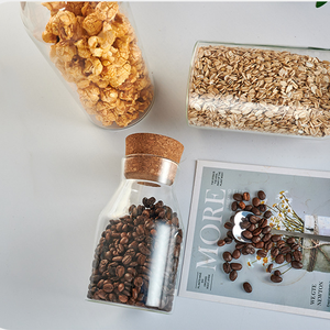 Conteneur en verre <span class=keywords><strong>de</strong></span> cuisine professionnel durable, <span class=keywords><strong>de</strong></span> grande taille, transparent, réutilisable, <span class=keywords><strong>de</strong></span> qualité alimentaire, en borosilicate, avec couvercles en liège - Product Image 4