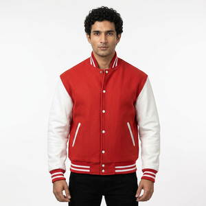Veste universitaire de qualité supérieure, confortable, en tissu mélangé polyester-coton, motif lettres simple, idéale pour le printemps, usage quotidien décontracté. - Product Image 1