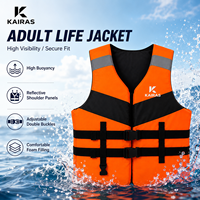 Gilet de flottabilité pour adulte 75N pour jet ski, kayak, navigation, pêche, sports nautiques, gilet de sécurité réfléchissant réglable