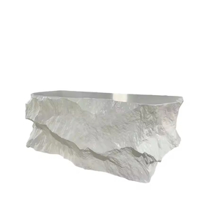 Custom Modern Extendable <b>Foldable</b> Reception <b>Desk</b> Unconventional Shapes Kraft Paper Minimalist Commercial Furniture Office - Product Image 3