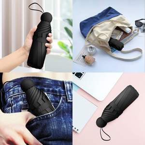 ร่มพับ 5 ตอน ขนาดพกพา รูปทรงแคปซูล พร้อมโลโก้สั่งทำ ของขวัญธุรกิจ กล่องแข็ง ป้องกันแดด ฝน และรังสียูวี - Product Image 5