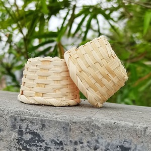 Bamboo Woven <b>Baskets</b> Small Round Natural For <b>Storage</b> Desk Organizer Eco Friendly Craft Decor Living Room Office Use - Product Image 2