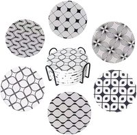 Ensemble de sous-verres en céramique absorbante pour table basse, sous-verres modernes personnalisés avec support, sous-verres en liège pour la protection du bureau