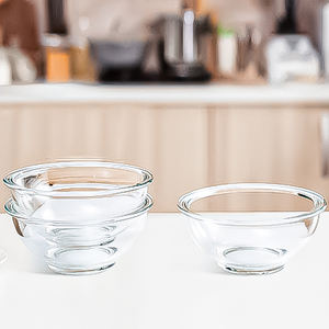 Ensaladera de vidrio de borosilicato transparente redondo grande y ecológico, cuenco de almacenamiento de frutas y verduras para uso doméstico para fiestas - Product Image 6