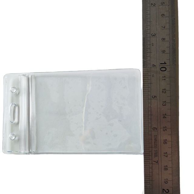 Cheap Price Waterproof Horizontal Standard Waterproof Soft Plastic PVC ID Pouch Card Holder with Zipper