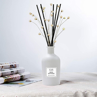 Flacon personnalisé en verre givré, diffuseur de fleurs naturelles, huile essentielle et d'arôme avec bâton en rotin, 10 ml