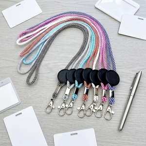 Laccio da collo bicolore da 5 mm di tendenza, creativo e di successo, prodotto da fornitore, cordino in poliestere intrecciato, laccio da scarpe - Product Image 1