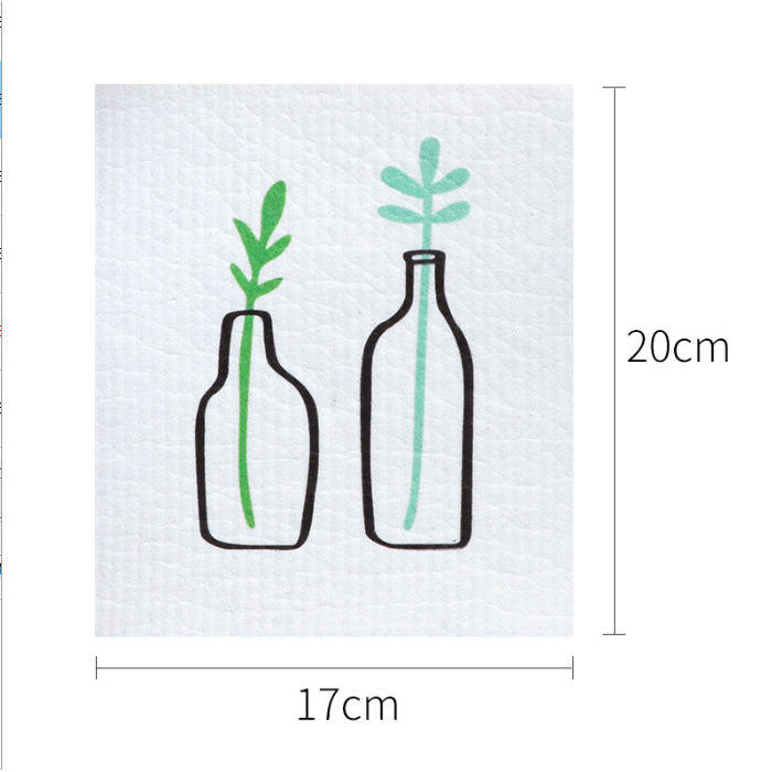 ผ้าเช็ดจานฝ้ายเยื่อไม้ แจกัน 17*20