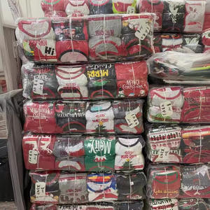 Para <span class=keywords><strong>ropa</strong></span> de casa europea y americana, pijama de Navidad, traje para hombres y mujeres, algodón, apropiado para la edad de los niños, no Halloween - Product Image 2