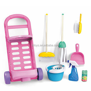 Lucky Toys Kit de nettoyage en gros, ensemble de jeu d'imitation, <span class=keywords><strong>balai</strong></span>, serpillière, seau à fumier, brosse, vaporisateur, <span class=keywords><strong>chariot</strong></span> de nettoyage - Product Image 1