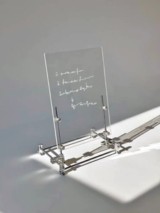 Support de menu en acrylique givré avec support en acier inoxydable, idéal pour la présentation de signes manuscrits sur comptoir de <span class=keywords><strong>bar</strong></span> ou café – Offre Spéciale - Product Image 1