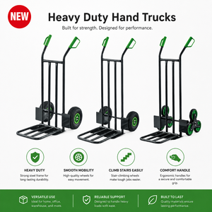 Green Steel Hand Cart 2 Wheel <b>Platform</b> <b>Trolley</b> Durable Industrial Utility Dolly for Moving Warehouse Transport - Product Image 5