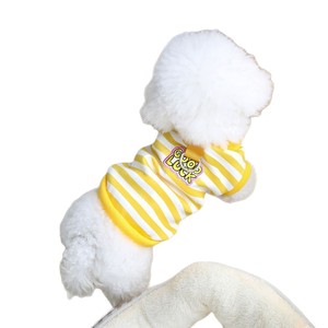 Chaleco tipo cárdigan a rayas con correa para perros y gatos, diseño bonito, material de poliéster, ropa de otoño e invierno - Product Image 5
