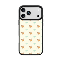 Coque de téléphone AG Feeling Black Edge avec motif Grille Dorée Ours pour iPhone 17, 17 Pro Max, 16 Pro, 15, 15 Pro Max, 15 Pro, 14 Pro Max – Coque Magnétique