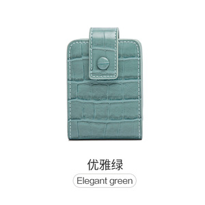 Estuche Portátil de Piel Sintética para Lápiz Labial con Espejo, Diseño de Cocodrilo, Bolsa de Maquillaje para Mujer, para Viaje - Product Image 6