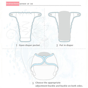 친환경 아기 기저귀 팬츠 조절 가능 세탁 가능 재사용 가능한 아기 천 기저귀 통기성 기저귀 - Product Image 6