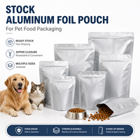 Sachet Doypack en aluminium à fermeture zip quad pour aliments et friandises pour chats et chiens, emballage robuste