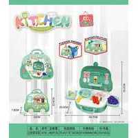 Cartoon Car 2-in-1 giocattolo da tavola set da gioco EN71 GCC finto educativo stoviglie per ragazze con scatola luminosa imballato 48set/cartone - Product Image 1