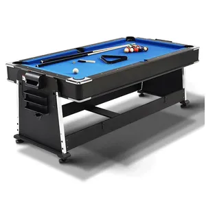 Mesa de bilhar 4 em 1 giratória para mesa de jantar 4 em 1 com ajuste de jogo 4 para ambientes internos, multifuncional, multifuncional, snooker, air hockey, pingue-pongue