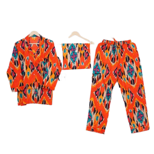 Ensemble de pyjama en coton biologique indien 100% coton, tissé à la main, confortable, pour l'été, le printemps, l'automne, l'hiver, pour les demoiselles d'honneur, pour la nuit - Product Image 1
