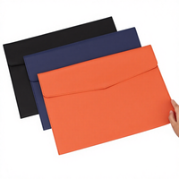 Carpeta de Documentos A4 de Cuero PU, Bolsa de Archivo con Cierre de Solapa, Logotipo Personalizado, Organizador de Portafolio de Oficina