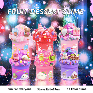 Kit de slime au beurre de dessert aux fruits Vividyne, 12 couleurs, cadeaux pour fêtes, anti-stress, pâte à modeler parfumée au sable, jouet gâteau DIY - Product Image 2