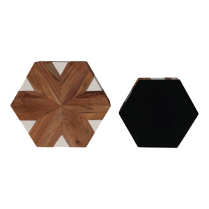 Boîte décorative hexagonale en bois avec couvercle pour le rangement de bijoux à la maison - Product Image 6