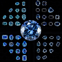 Moissanite bleu océan de qualité supérieure, fantaisie et originale