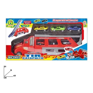 Camión de juguete Tir Catapulta de metal fundido a presión con 6 coches, 41 cm, para niños de 3 años en adelante - Product Image 1