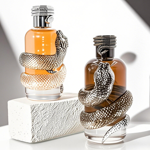 The Latest Snake Shaped Design Unique Empty Perfume Glass Bottle100ml 150ml Large Capacity Perfume <b>Bottle</b> with Snake Shaped Lid - Product Image 1
