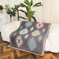 Couverture tissée bohème personnalisée, couverture décorative en jacquard, écologique, portable, lavable en machine, fabricant OEM ODM