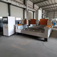 Máquina de grabado de piedra rotativa de doble husillo con servomotor y engranajes, 5.5kW 380V, cortadora de azulejos, mármol y granito