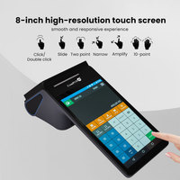 Sistema POS Todo en Uno con Pantalla Táctil de 8 Pulgadas para Restaurantes y Comercios, Android 14, POS-108, con Bluetooth, Memoria de 3GB+16GB