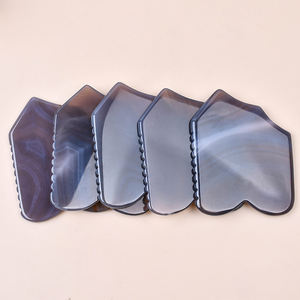 Véritable pierre d'agate grise naturelle Guasha outil Logo personnalisé gris Jade masseur de <span class=keywords><strong>Gus</strong></span> Sha pour le visage vente en gros peau raffermissante visage Gua Sha - Product Image 3