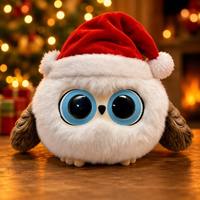 Jouet en peluche hibou interactif AI pour Noël, reconnaissance vocale et émotionnelle, capteur tactile, compagnon intelligent, cadeau de Noël mignon pour enfants