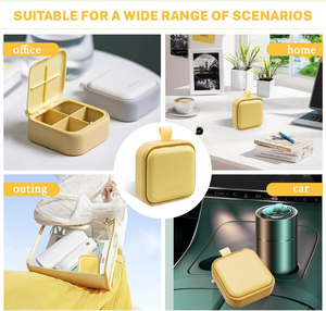 Custom Logo Portable Weekly Pill Organizer <b>Small</b> Square 4 Grids Medicine <b>Box</b> with 7 Day & 4 Times Plastic Travel <b>Box</b> - Product Image 3