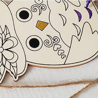 Idrawit Décoration d'intérieur, kit d'art en bois à dessiner soi-même pour enfants, différentes formes, avec marqueurs, couleurs personnalisables